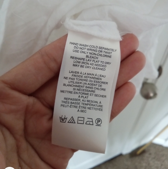 Anthropologie Banded Surplice V - Neck Blouse White Size Large - Picture 9 of 13